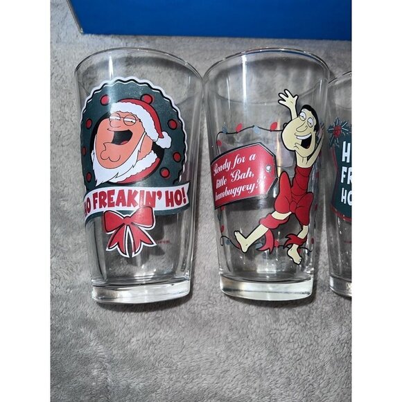 FAMILY GUY 16 oz Drinking Beverage Glasses Peter Lois Stewie Brian Set of 4 - Picture 5 of 12